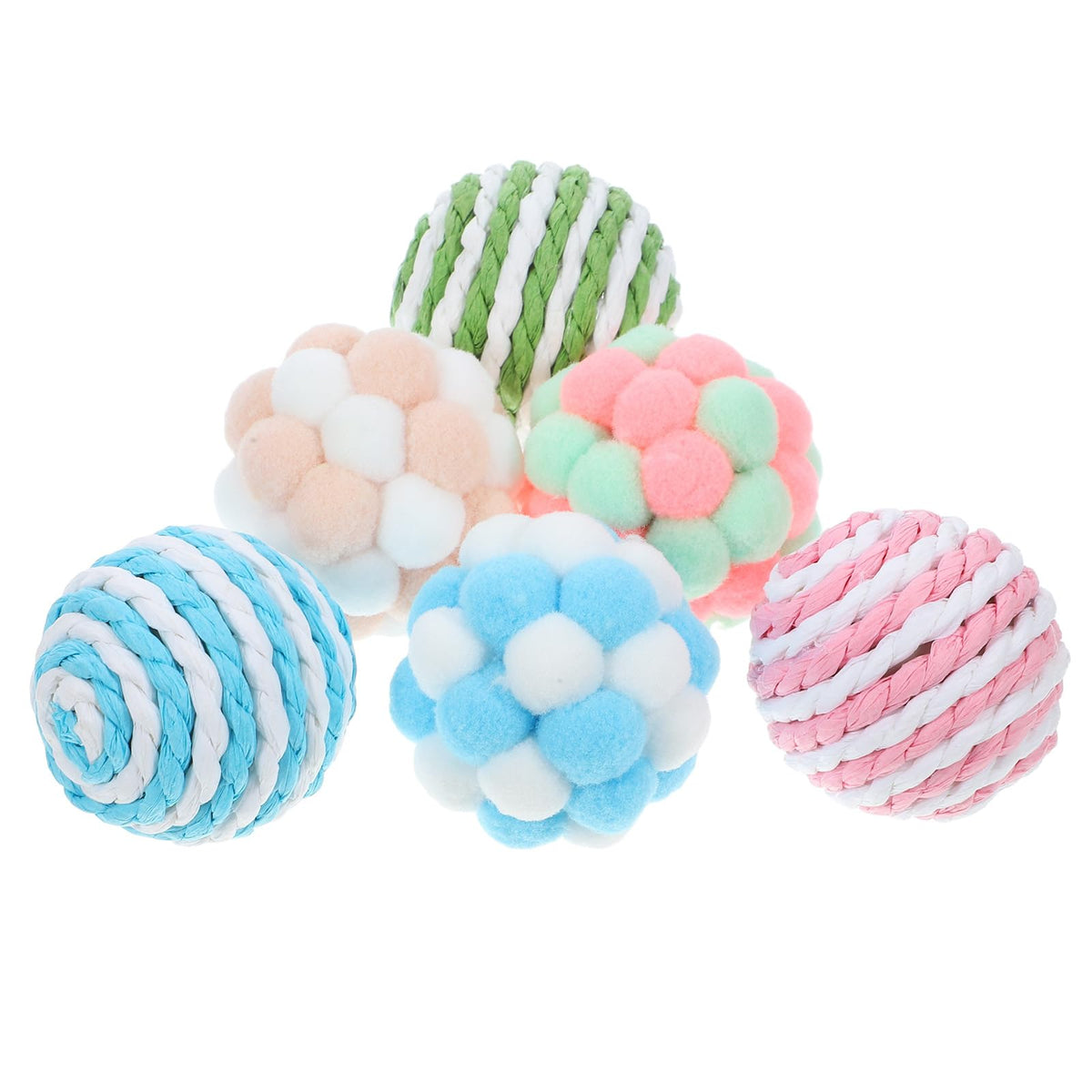 POPETPOP Cat Toy Balls with Bell (6-Pack)