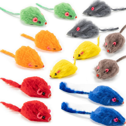 Yangbaga Rainbow Mice Cat Toys (14-Pack)